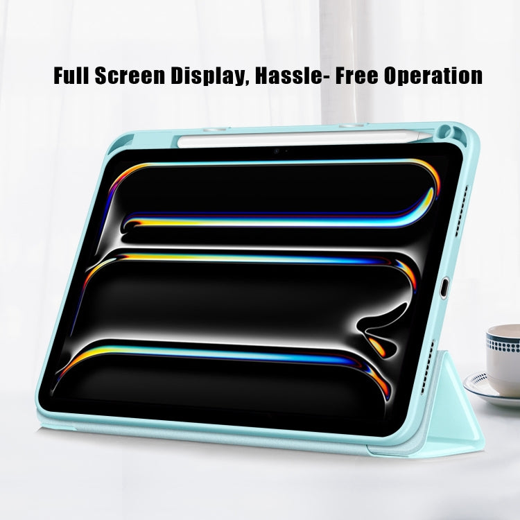 For iPad Pro 11 2024 Acrylic 3-Fold Smart Leather Tablet Case(Sky Blue) - iPad Pro 11 2024 Cases by PMC TechLife | Online Shopping South Africa | PMC TechLife | Buy Now Pay Later Mobicred