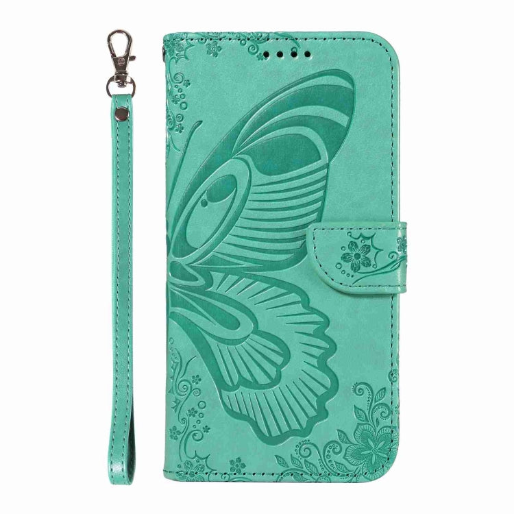 For iPhone 16 Pro Swallowtail Butterfly Embossed Leather Phone Case(Green) - iPhone 16 Pro Cases by PMC TechLife | Online Shopping South Africa | PMC TechLife | Buy Now Pay Later Mobicred
