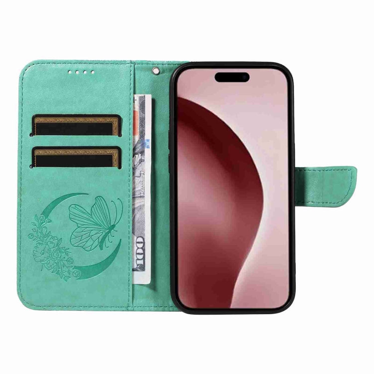 For iPhone 16 Pro Swallowtail Butterfly Embossed Leather Phone Case(Green) - iPhone 16 Pro Cases by PMC TechLife | Online Shopping South Africa | PMC TechLife | Buy Now Pay Later Mobicred