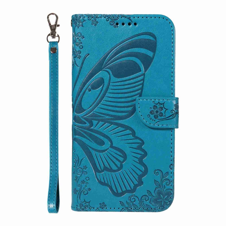 For iPhone 16 Pro Max Swallowtail Butterfly Embossed Leather Phone Case(Blue) - iPhone 16 Pro Max Cases by PMC TechLife | Online Shopping South Africa | PMC TechLife | Buy Now Pay Later Mobicred