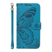 For Huawei Pura 80 5G Swallowtail Butterfly Embossed Leather Phone Case(Blue)