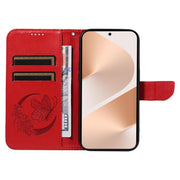 For Huawei Pura 80 5G Swallowtail Butterfly Embossed Leather Phone Case(Red)