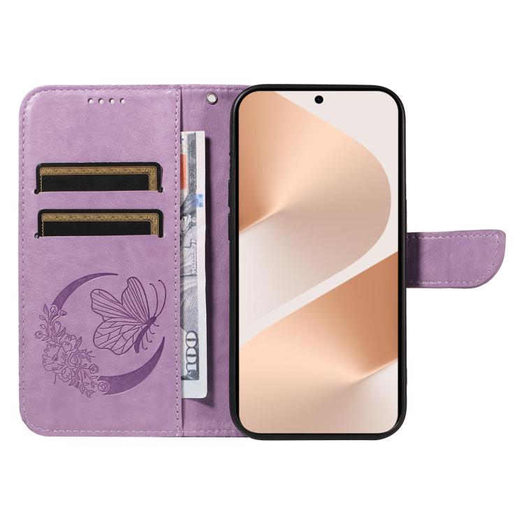 For Huawei Pura 80 5G Swallowtail Butterfly Embossed Leather Phone Case(Purple)