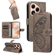 For Huawei Pura 80 5G Swallowtail Butterfly Embossed Leather Phone Case(Grey)