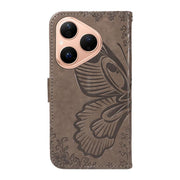 For Huawei Pura 80 5G Swallowtail Butterfly Embossed Leather Phone Case(Grey)