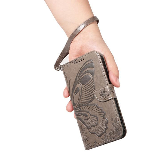 For Huawei Pura 80 5G Swallowtail Butterfly Embossed Leather Phone Case(Grey)