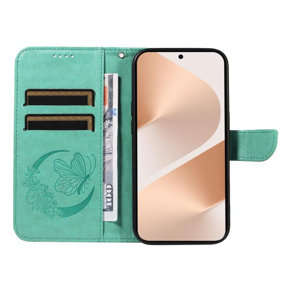 For Huawei Pura 80 5G Swallowtail Butterfly Embossed Leather Phone Case(Green)