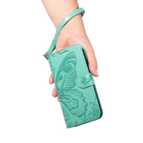 For Huawei Pura 80 5G Swallowtail Butterfly Embossed Leather Phone Case(Green)