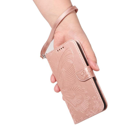 For Huawei Pura 80 5G Swallowtail Butterfly Embossed Leather Phone Case(Rose Gold)