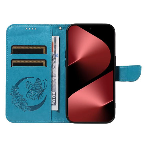 For Huawei Pura 80 Pro 5G Swallowtail Butterfly Embossed Leather Phone Case(Blue)