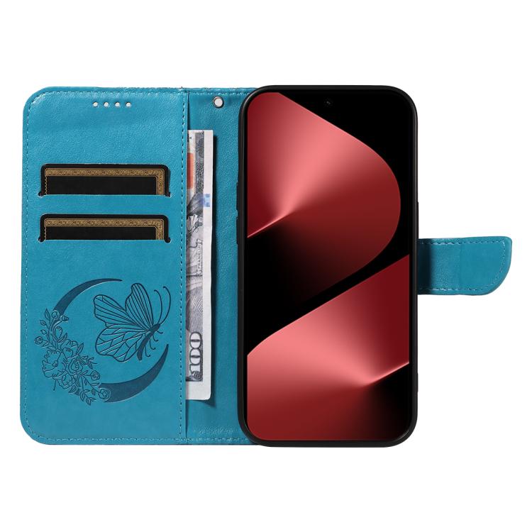 For Huawei Pura 80 Pro 5G Swallowtail Butterfly Embossed Leather Phone Case(Blue)