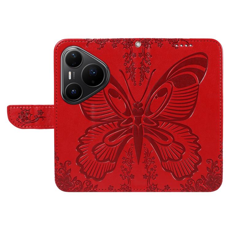 For Huawei Pura 80 Pro 5G Swallowtail Butterfly Embossed Leather Phone Case(Red)