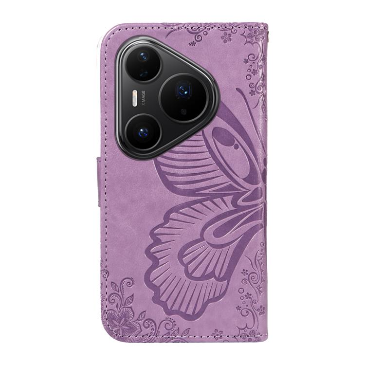 For Huawei Pura 80 Pro 5G Swallowtail Butterfly Embossed Leather Phone Case(Purple)