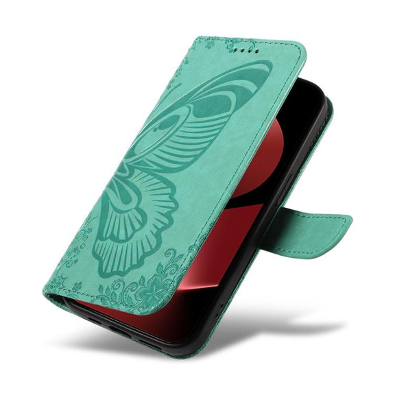 For Huawei Pura 80 Pro 5G Swallowtail Butterfly Embossed Leather Phone Case(Green)