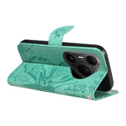 For Huawei Pura 80 Pro 5G Swallowtail Butterfly Embossed Leather Phone Case(Green)