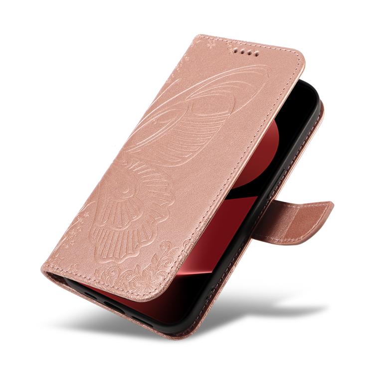 For Huawei Pura 80 Pro 5G Swallowtail Butterfly Embossed Leather Phone Case(Rose Gold)