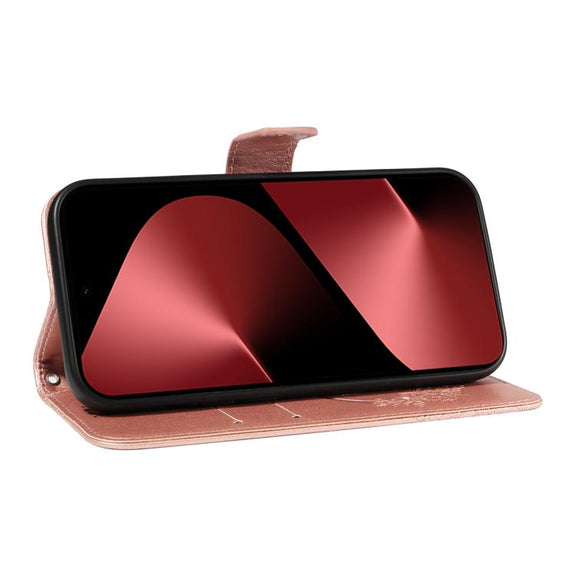For Huawei Pura 80 Pro 5G Swallowtail Butterfly Embossed Leather Phone Case(Rose Gold)