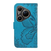 For Huawei Pura 80 Ultra 5G Swallowtail Butterfly Embossed Leather Phone Case(Blue)