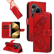 For Huawei Pura 80 Ultra 5G Swallowtail Butterfly Embossed Leather Phone Case(Red)