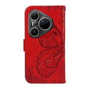For Huawei Pura 80 Ultra 5G Swallowtail Butterfly Embossed Leather Phone Case(Red)