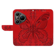 For Huawei Pura 80 Ultra 5G Swallowtail Butterfly Embossed Leather Phone Case(Red)