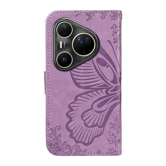 For Huawei Pura 80 Ultra 5G Swallowtail Butterfly Embossed Leather Phone Case(Purple)