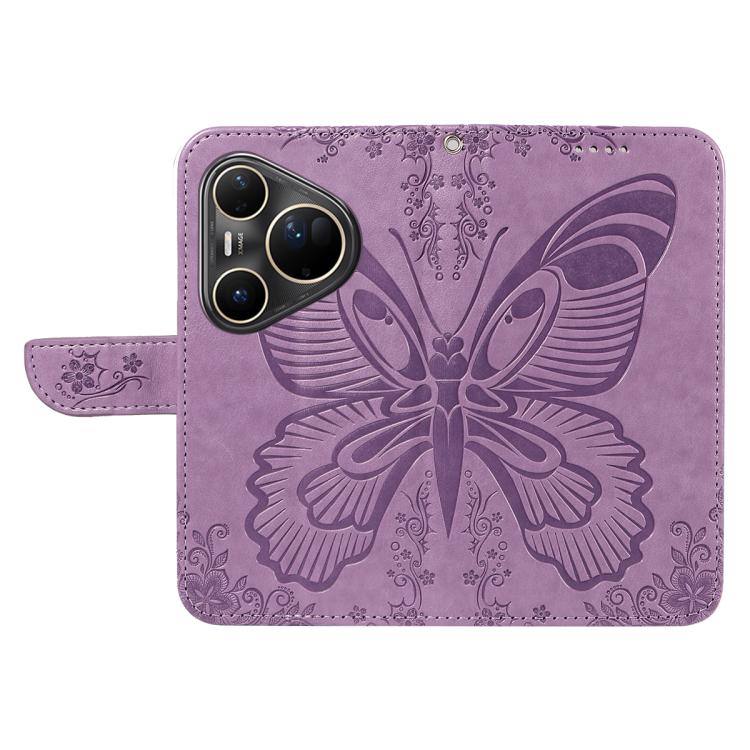 For Huawei Pura 80 Ultra 5G Swallowtail Butterfly Embossed Leather Phone Case(Purple)