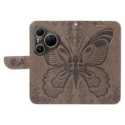 For Huawei Pura 80 Ultra 5G Swallowtail Butterfly Embossed Leather Phone Case(Grey)