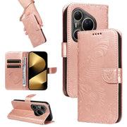 For Huawei Pura 80 Ultra 5G Swallowtail Butterfly Embossed Leather Phone Case(Rose Gold)