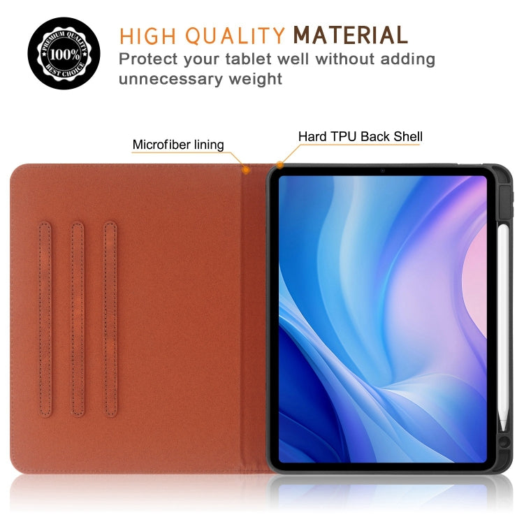 For iPad Air 11 2024 / Pro 11 2022 Front Stand Smart TPU Leather Tablet Case(Brown) - iPad Air 11 2024 Cases by PMC TechLife | Online Shopping South Africa | PMC TechLife | Buy Now Pay Later Mobicred