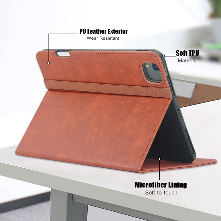 For iPad Air 11 2024 / Pro 11 2022 Front Stand Smart TPU Leather Tablet Case(Brown) - iPad Air 11 2024 Cases by PMC TechLife | Online Shopping South Africa | PMC TechLife | Buy Now Pay Later Mobicred