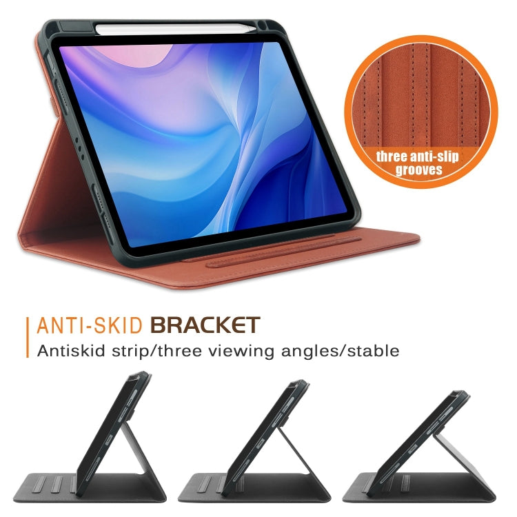 For iPad Air 11 2024 / Pro 11 2022 Front Stand Smart TPU Leather Tablet Case(Brown) - iPad Air 11 2024 Cases by PMC TechLife | Online Shopping South Africa | PMC TechLife | Buy Now Pay Later Mobicred