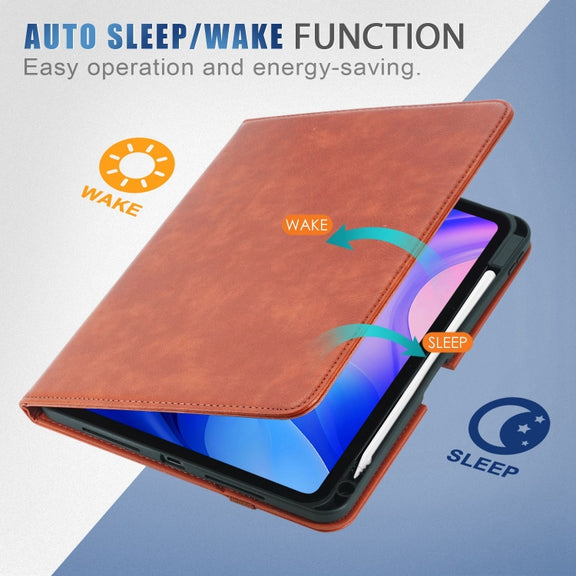 For iPad Pro 11 2024 Front Stand Smart TPU Leather Tablet Case(Brown)