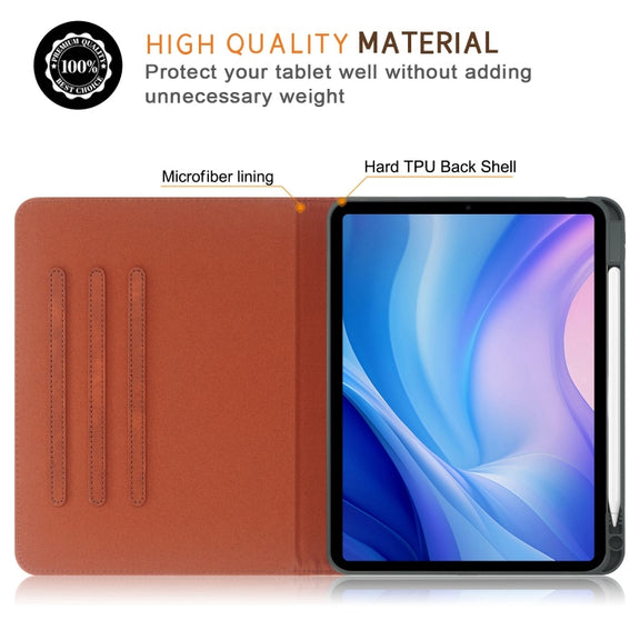 For iPad Pro 11 2024 Front Stand Smart TPU Leather Tablet Case(Brown)