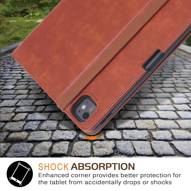 For iPad Pro 11 2024 Front Stand Smart TPU Leather Tablet Case(Brown) - iPad Pro 11 2024 Cases by PMC TechLife | Online Shopping South Africa | PMC TechLife | Buy Now Pay Later Mobicred