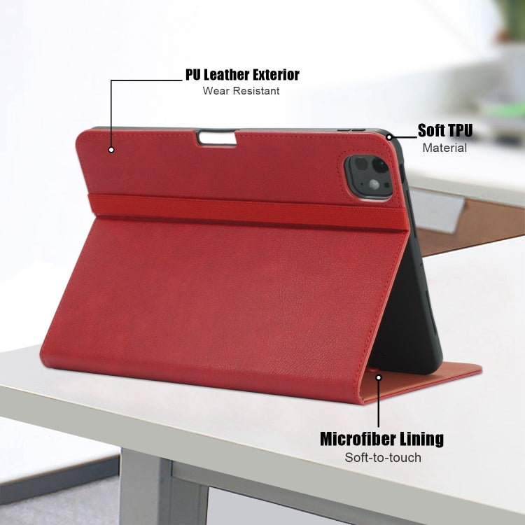 For iPad Pro 11 2024 Front Stand Smart TPU Leather Tablet Case(Red) - iPad Pro 11 2024 Cases by PMC TechLife | Online Shopping South Africa | PMC TechLife | Buy Now Pay Later Mobicred