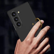 For Samsung Galaxy Z Flip6 GKK Accurate Hole Ultra-thin PC Phone Case with Ring Holder(Silver)
