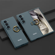 For Samsung Galaxy Z Flip6 GKK Accurate Hole Ultra-thin PC Phone Case with Ring Holder(Dark Green)