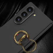 For Samsung Galaxy Z Flip6 GKK Accurate Hole Ultra-thin PC Phone Case with Ring Holder(Dark Green)