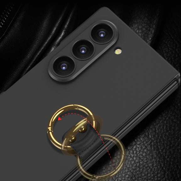 For Samsung Galaxy Z Flip6 GKK Accurate Hole Ultra-thin PC Phone Case with Ring Holder(Dark Green)