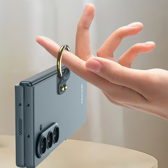 For Samsung Galaxy Z Flip6 GKK Accurate Hole Ultra-thin PC Phone Case with Ring Holder(Dark Green)