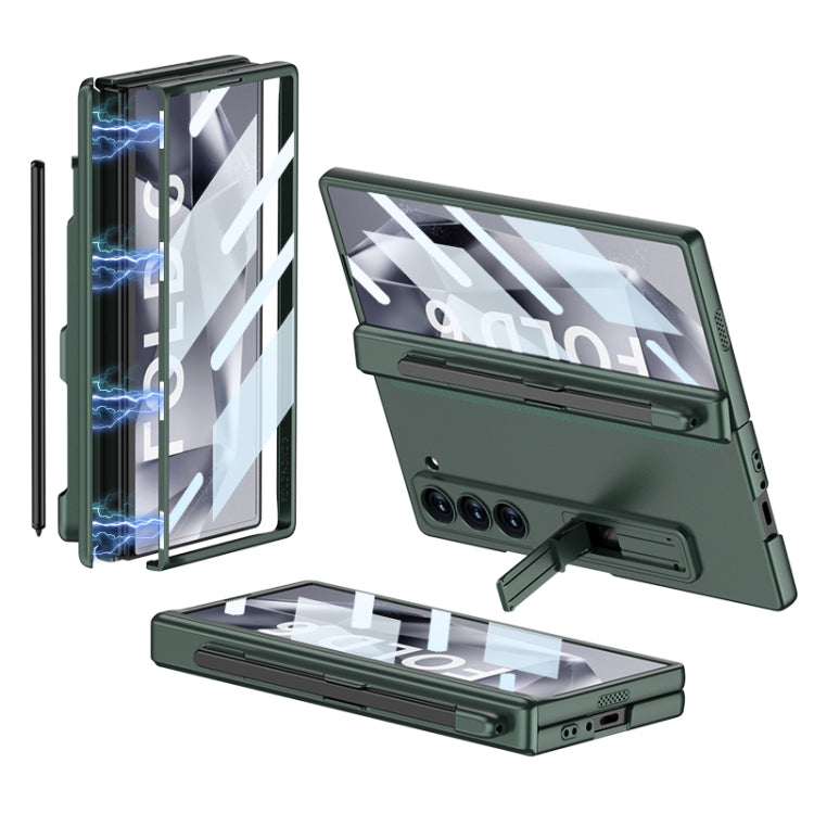 For Samsung Galaxy Z Fold6 GKK Integrated Full Coverage Magnetic Fold Phone Case with Pen Slot, Not Included Pen(Night Green) - free shipping - PMC Jewellery - Order now!