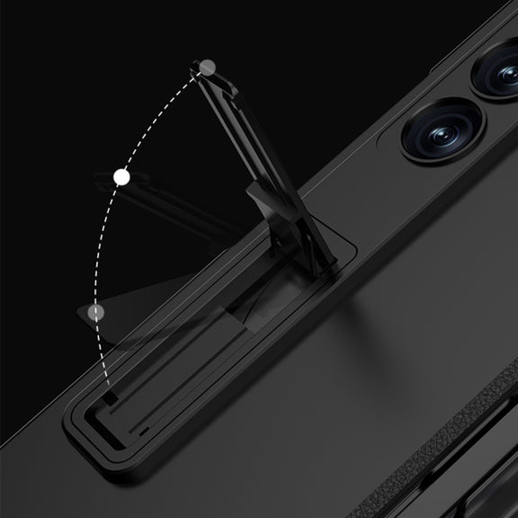 For Samsung Galaxy Z Fold6 GKK Integrated Full Coverage Magnetic Fold Phone Case with Pen Slot, Not Included Pen(Silver)