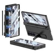 For Samsung Galaxy Z Fold6 GKK Integrated Full Coverage Magnetic Fold Phone Case with Pen Slot, Not Included Pen(Black)