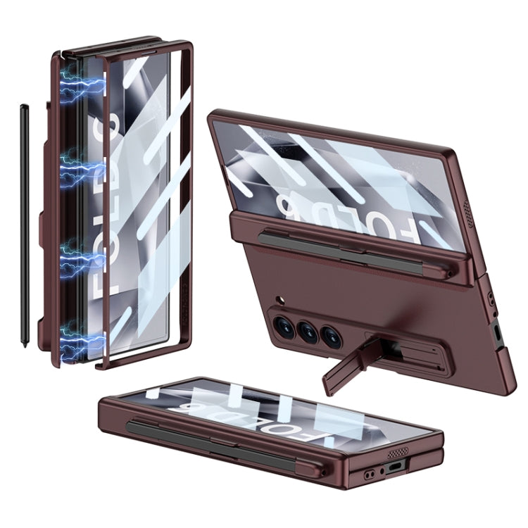 For Samsung Galaxy Z Fold6 GKK Integrated Full Coverage Magnetic Fold Phone Case with Pen Slot, Not Included Pen(Wine Red) - free shipping - PMC Jewellery - Order now!