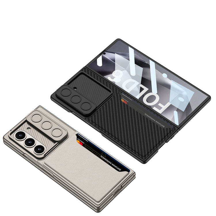 For Samsung Galaxy Z Fold6 GKK Integrated Ultra-thin Sliding Window Card Slot Phone Case(Silver)