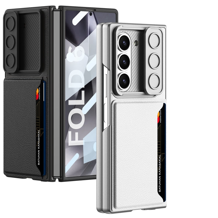 For Samsung Galaxy Z Fold6 GKK Integrated Ultra-thin Sliding Window Card Slot Phone Case(Black)