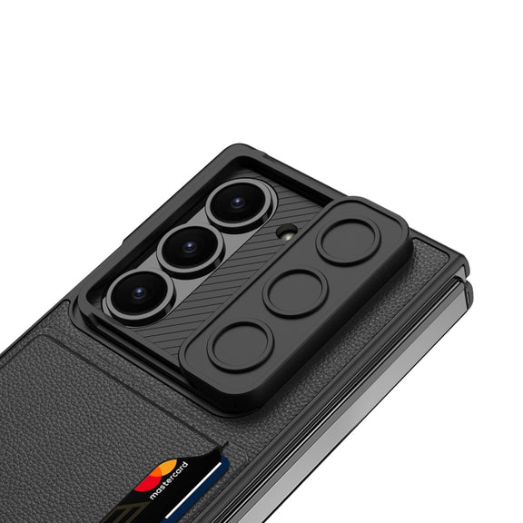 For Samsung Galaxy Z Fold6 GKK Integrated Ultra-thin Sliding Window Card Slot Phone Case(Black)