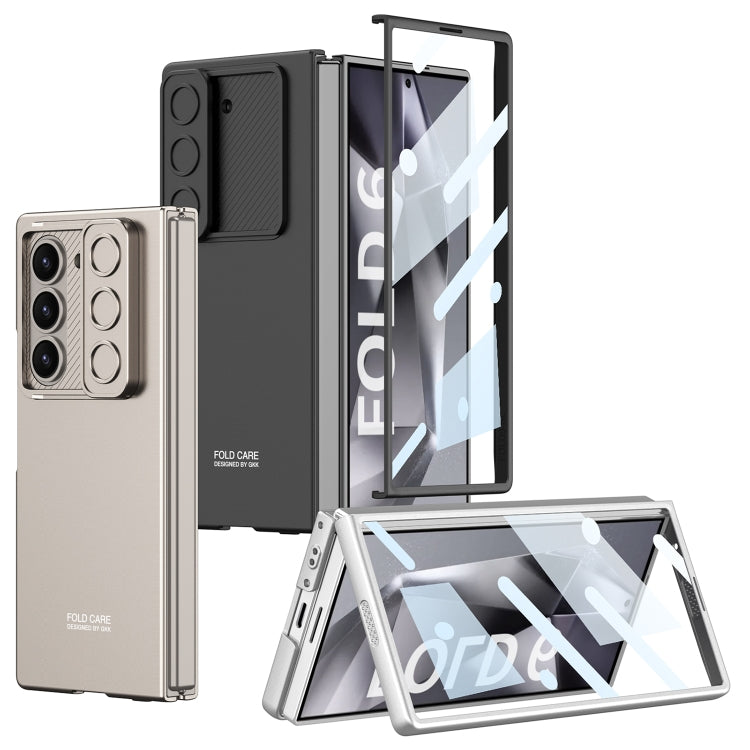 For Samsung Galaxy Z Fold6 GKK Integrated Ultra-thin Sliding Window Phone Case(Titanium Gray)