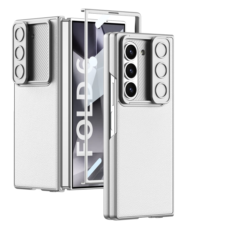 For Samsung Galaxy Z Fold6 GKK Integrated Ultra-thin Sliding Window Leather Phone Case(Silver) - free shipping - PMC Jewellery - Order now!